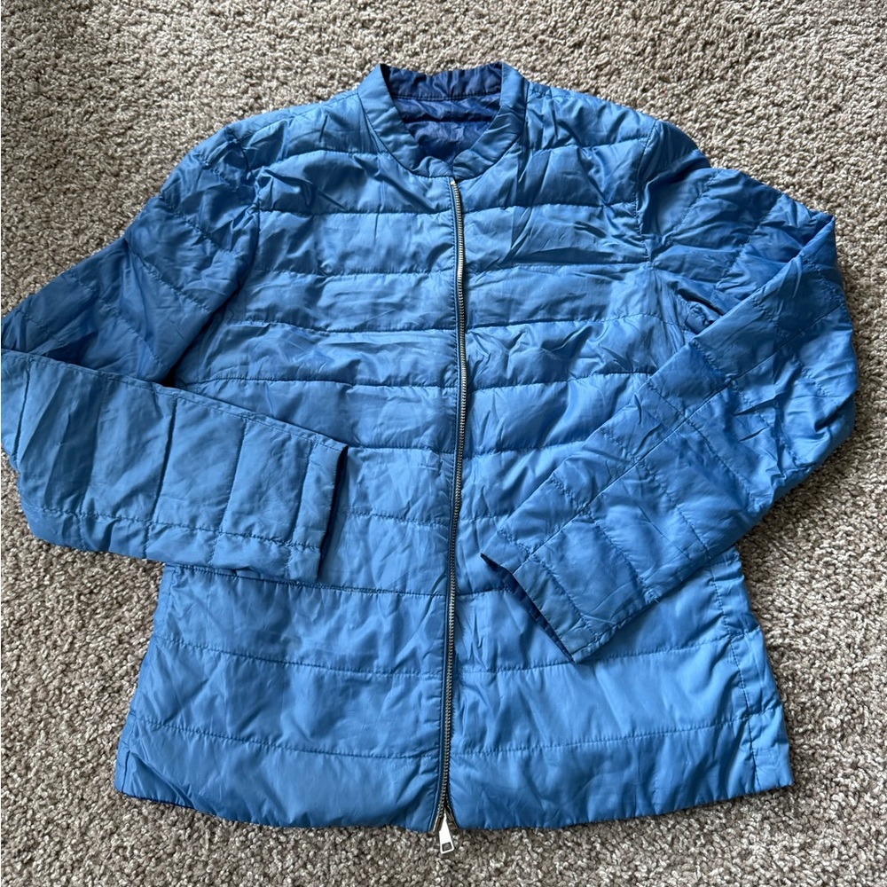Massimo Dutti Double sided Blue down filled summer Jacket